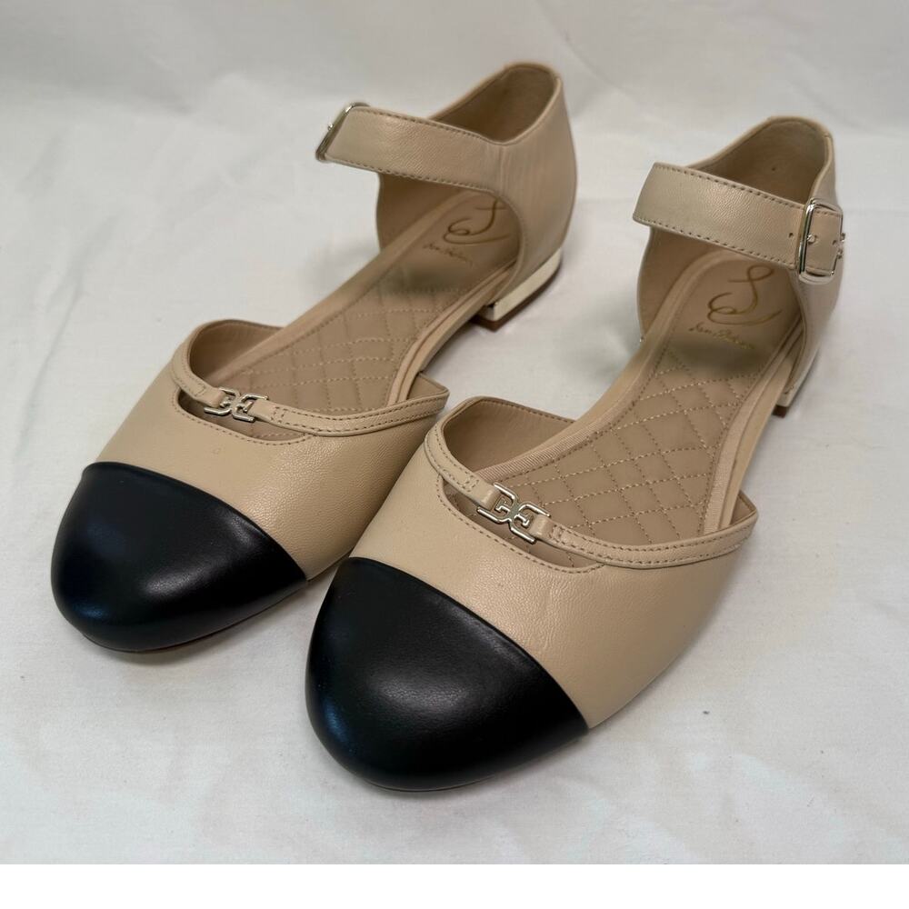 Sam Edelman Rylie Women's Flats, Cream/Black, Size 10 - Excellent